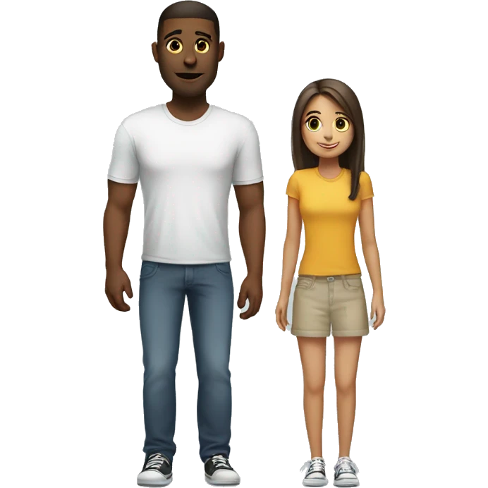 Girl next to tall guy emoji