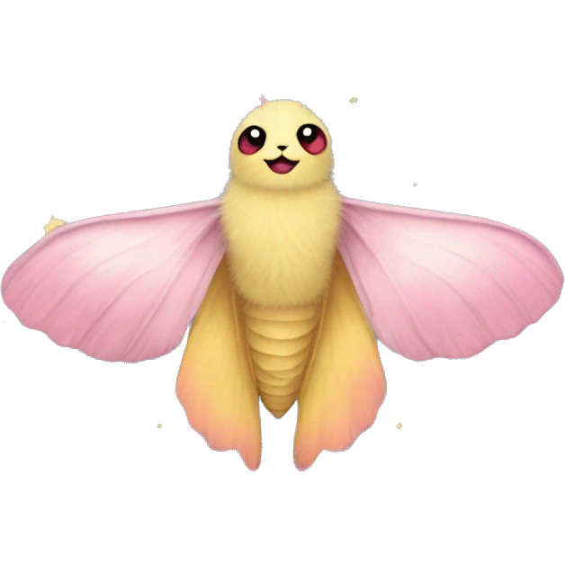 Fluffy Rosy maple moth moon tattoo emoji
