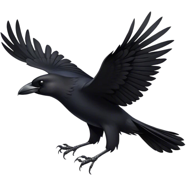 Flying crow emoji