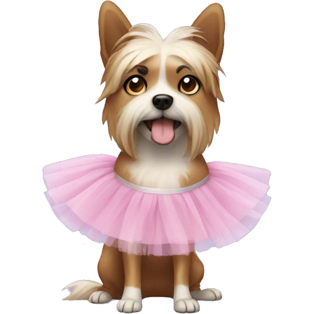 dog wearing tutu emoji