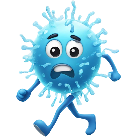 A cold germ running around  emoji