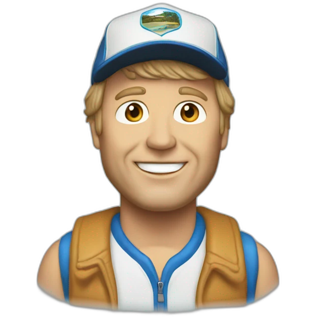 Bruce Johnston with a beach boys cap emoji