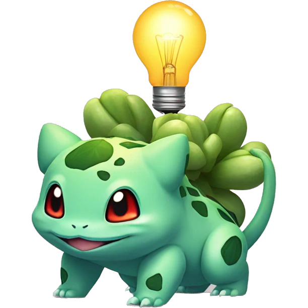 Bulbasaur with a bulb-succulent on his back emoji