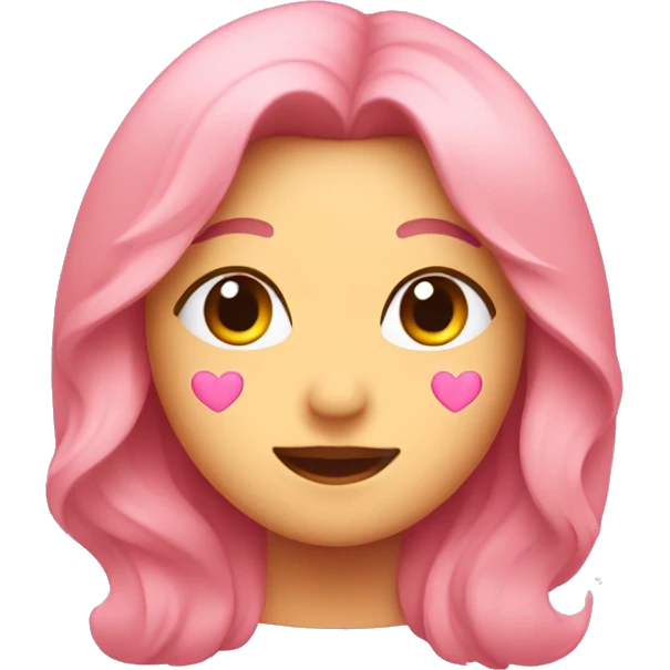Blush with pink hearts around it emoji
