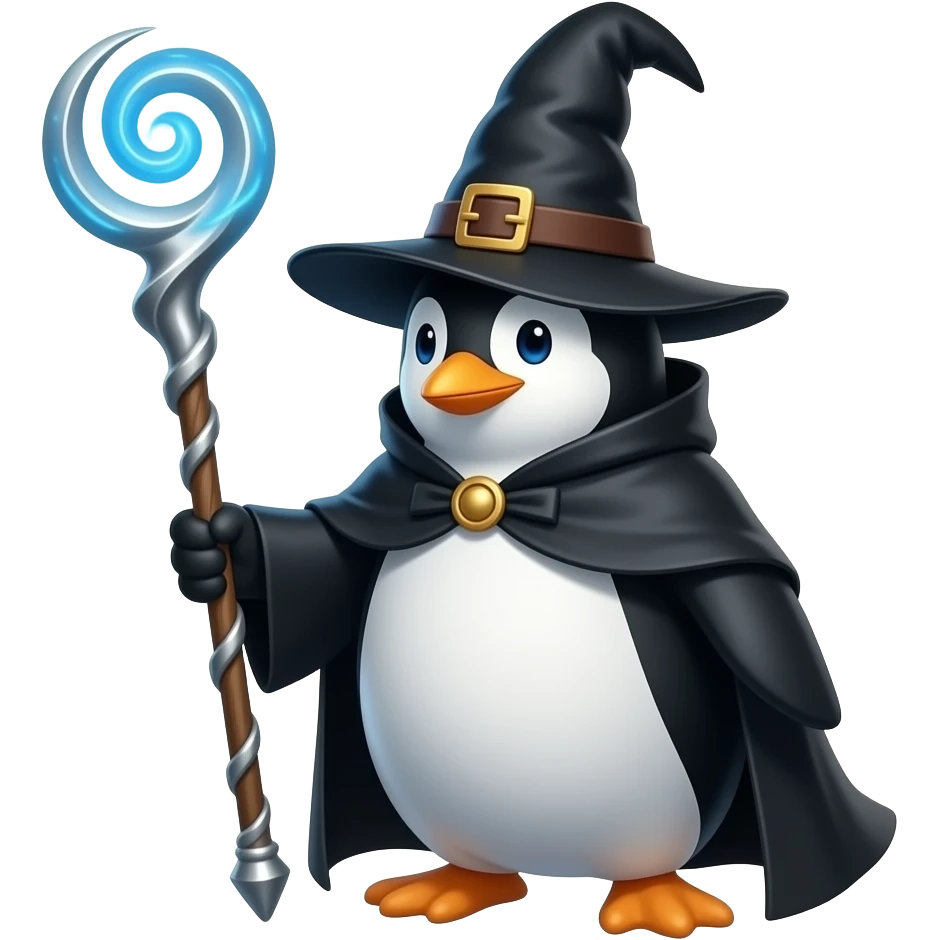 Penguin Wizard emoji