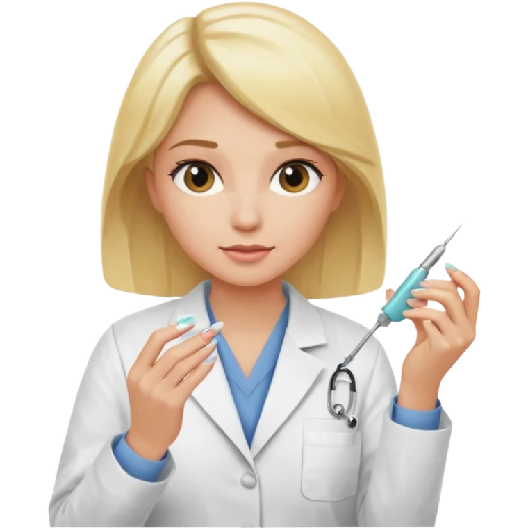 Blond lady boss doing nails emoji