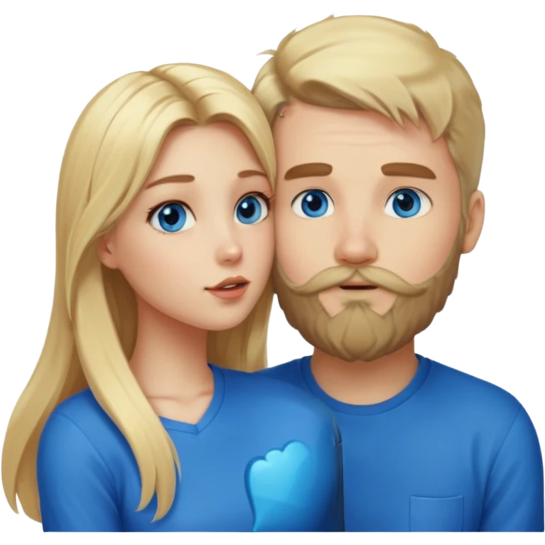 long blonde hair blue eyed gamer girl, kissing bearded white man emoji