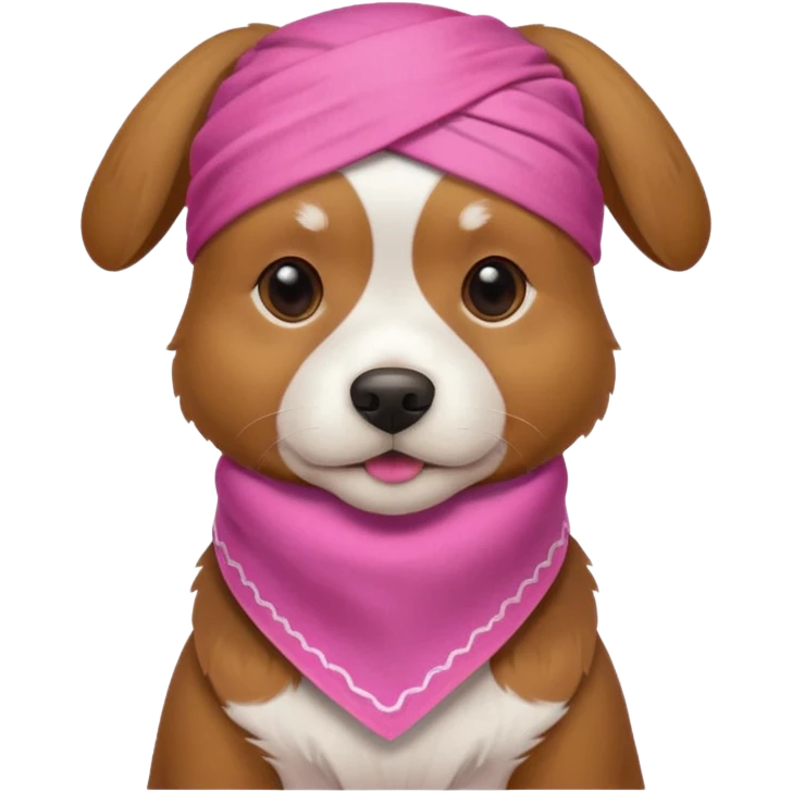 Dog with pink Bandannas emoji