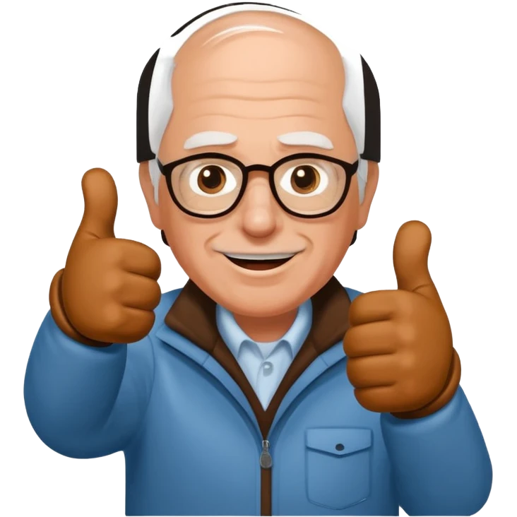 thumbs up in bernie sanders brown mitten emoji