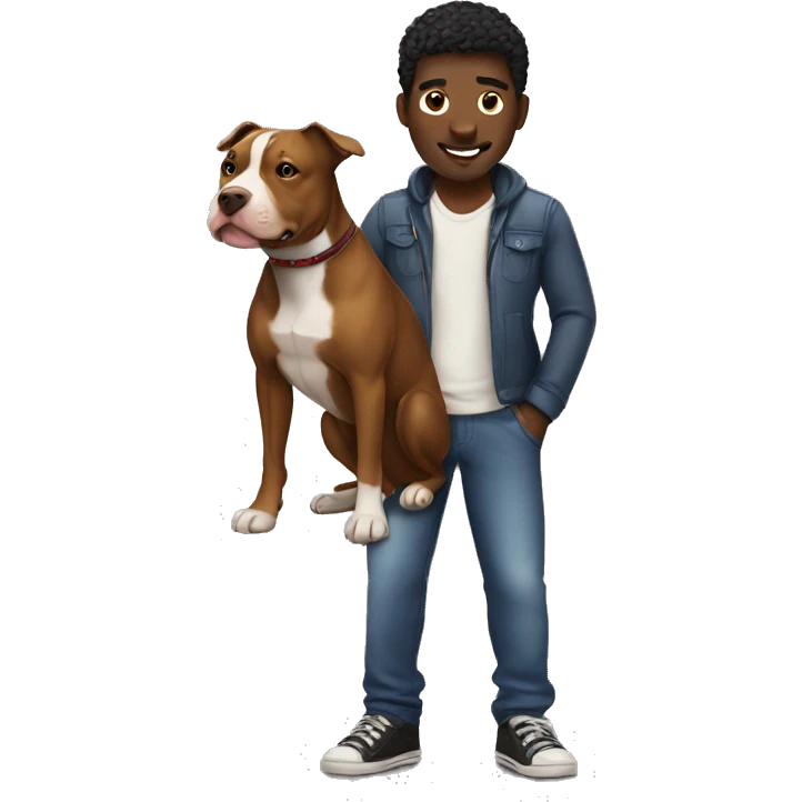 Black man with pit bull emoji