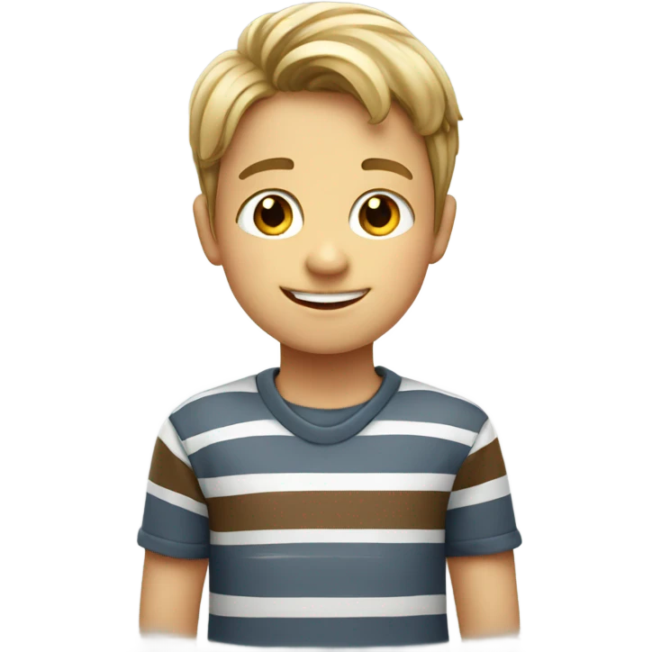 smiling boy in striped shirt emoji