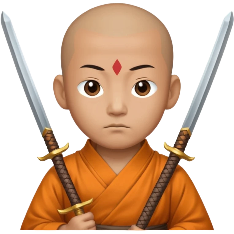 Monk with two swords in two hands emoji