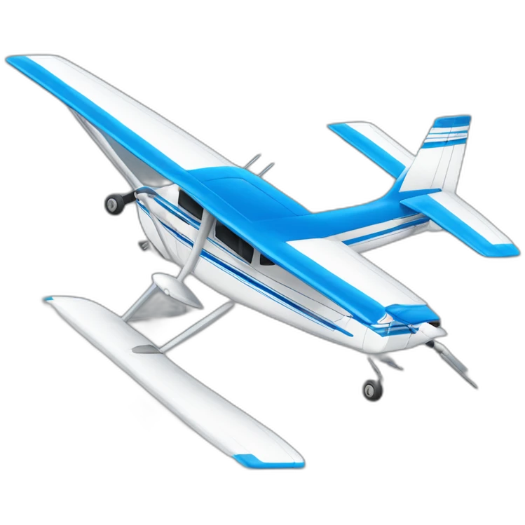 avion cessna 172 celeste, blanco y azul emoji