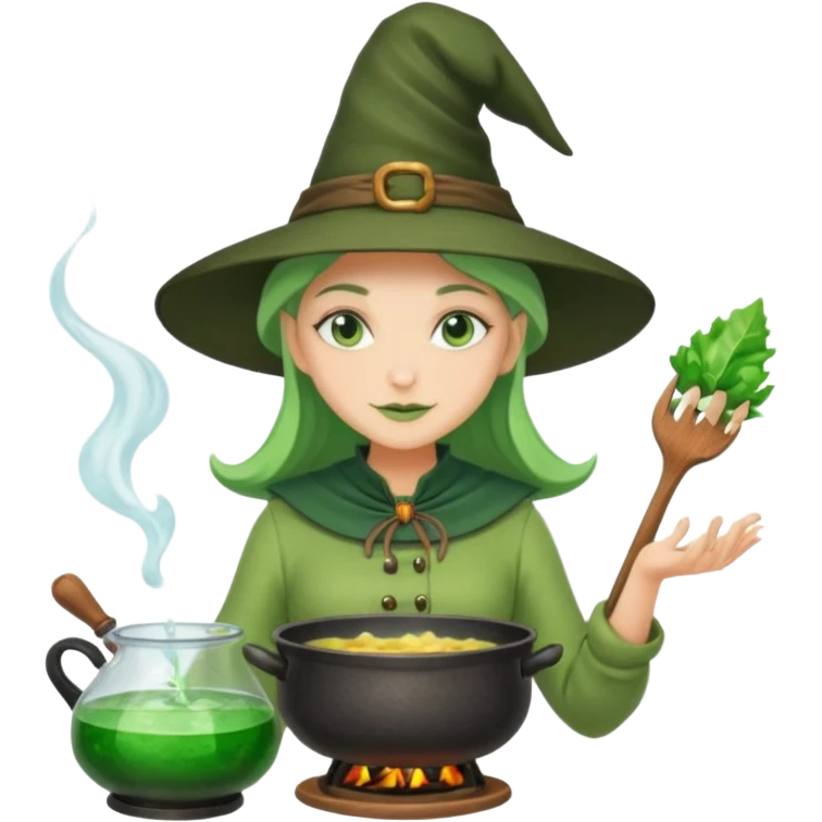 green witch cooking potion emoji