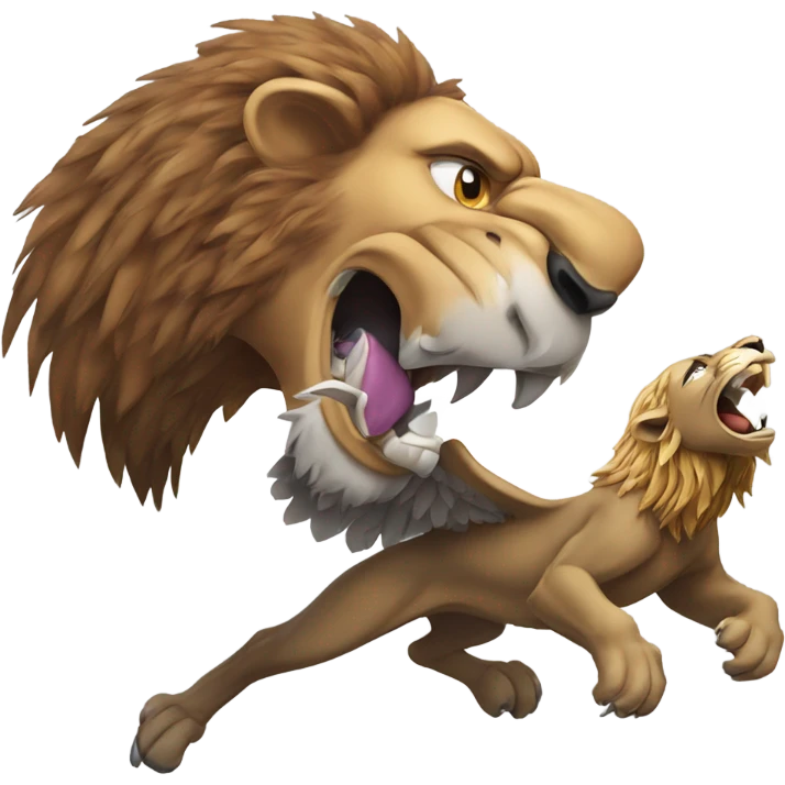 Eagle biting a lion emoji