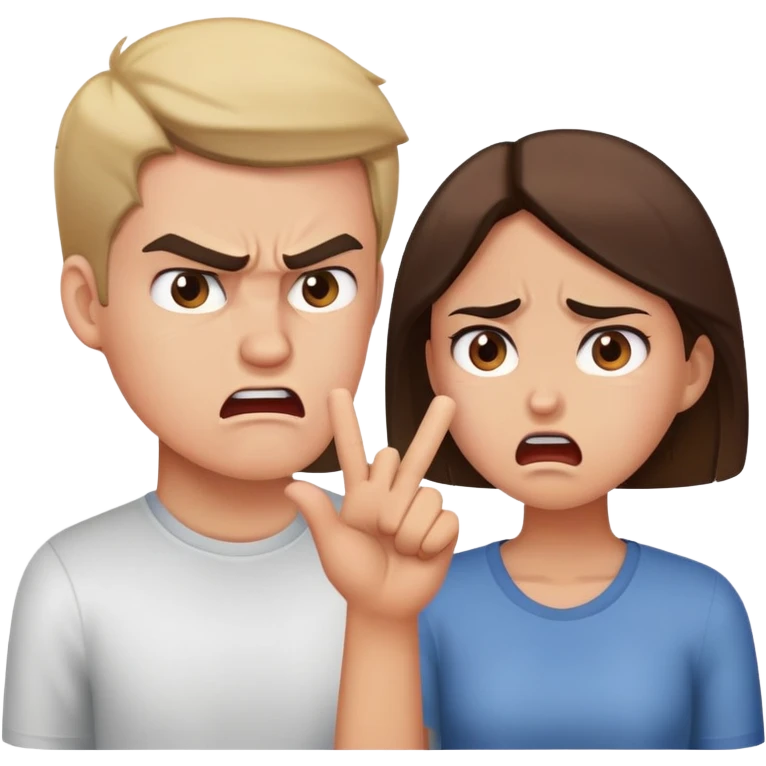Girl and boyfriend fighting emoji