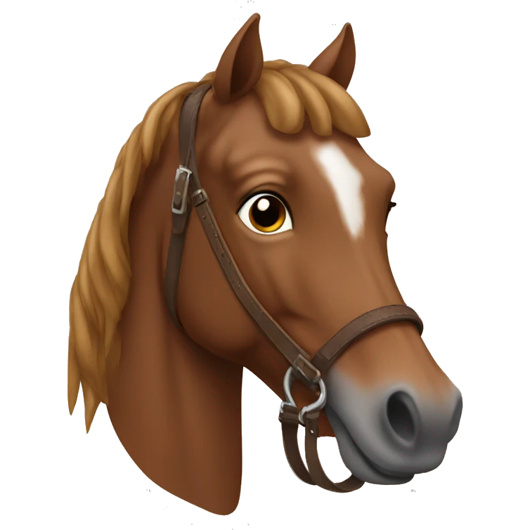 Brown horse with brown leather saddle emoji