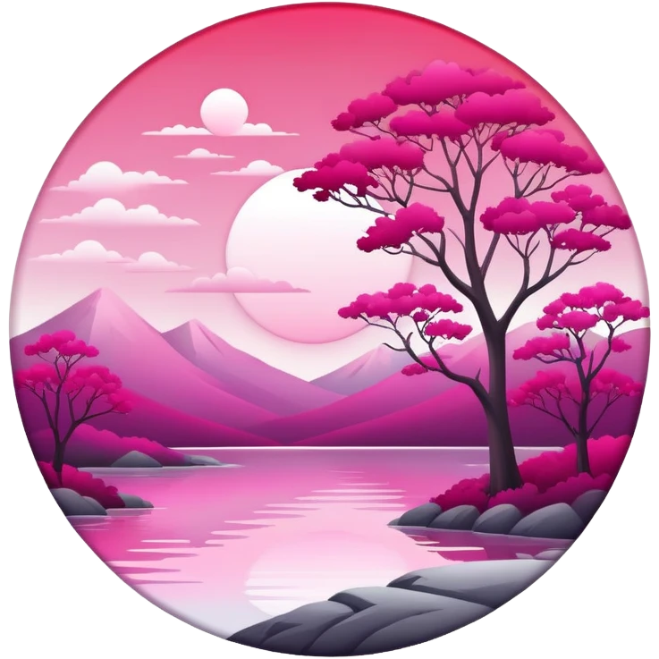 Romantic Red Pink Magenta White Silver Gradients Aesthetic Scenery emoji