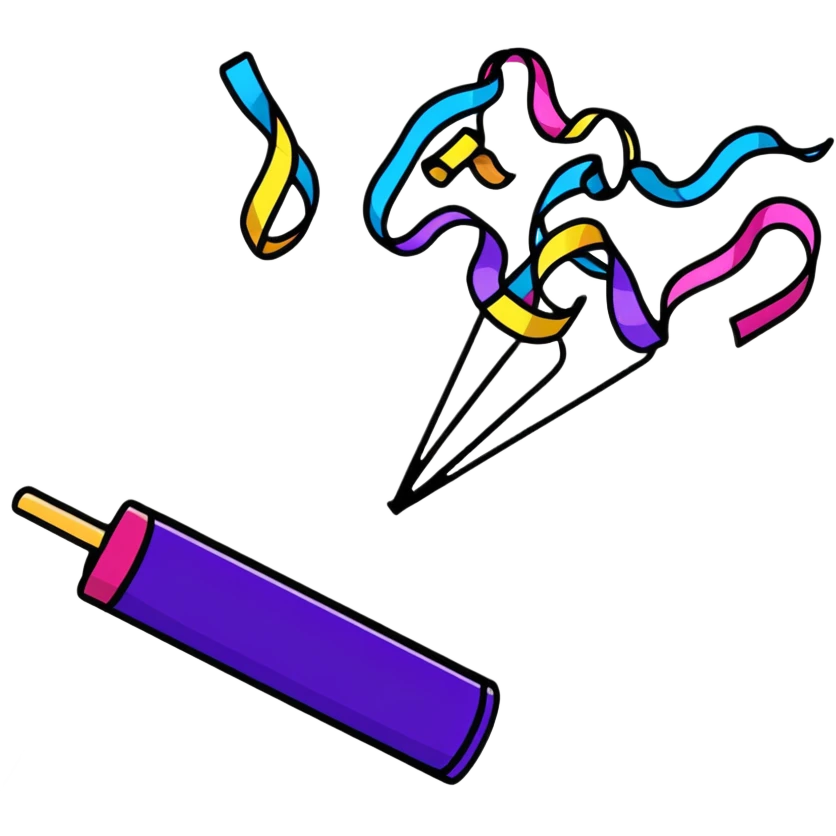 Party popper with streamers and confetti emoji