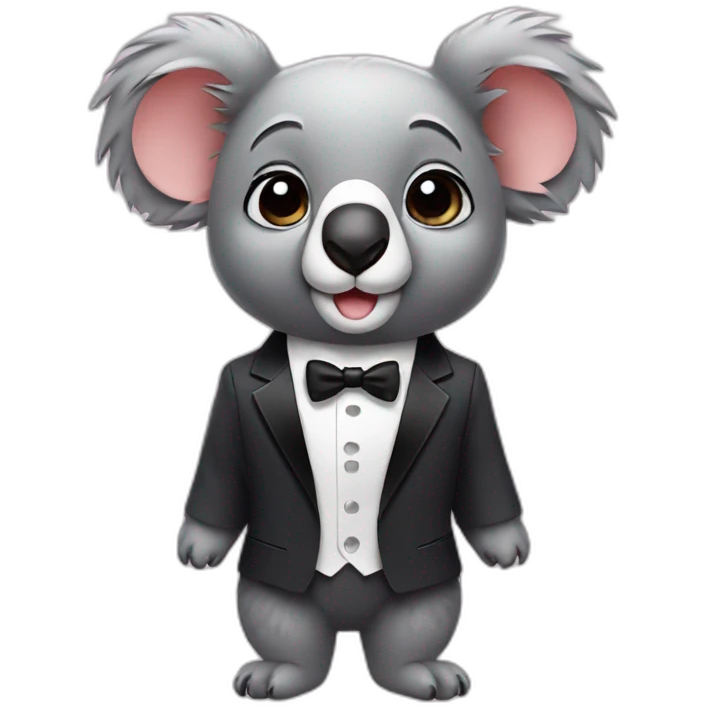 cute small koala wearing tuxedo emoji
