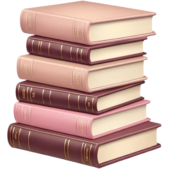 aesthetic book stack beige and light pink emoji