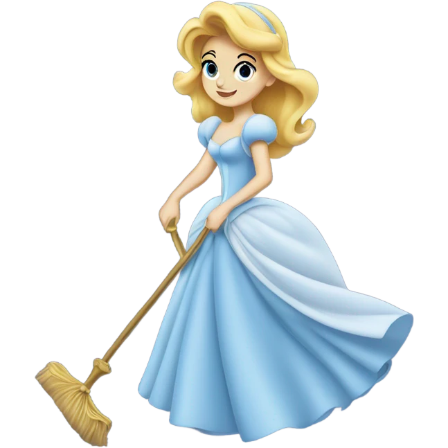 Cinderella sweeps away emoji