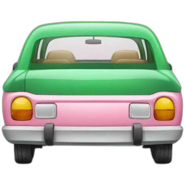 Voiture verte et rose emoji