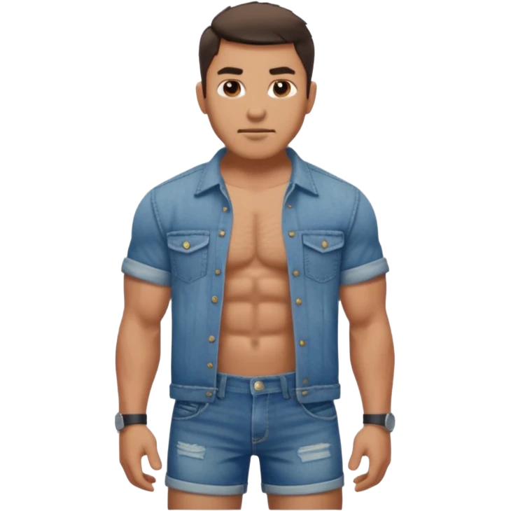 manly denim shorts emoji