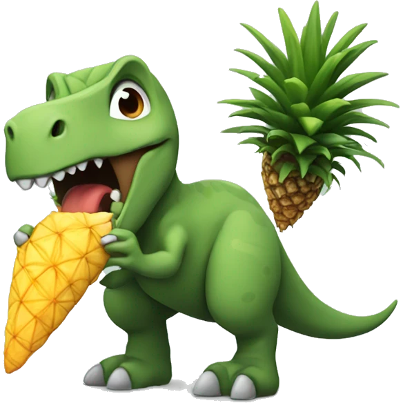 Dinosaur eating pineaple  emoji