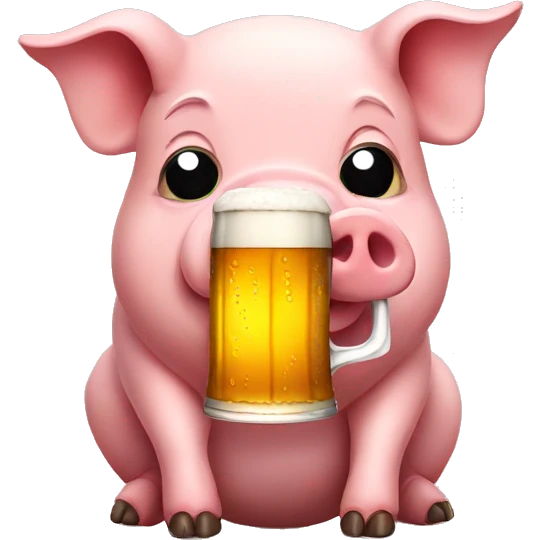 pig with a beer emoji