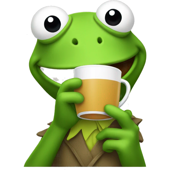 Kermit drinking tea emoji