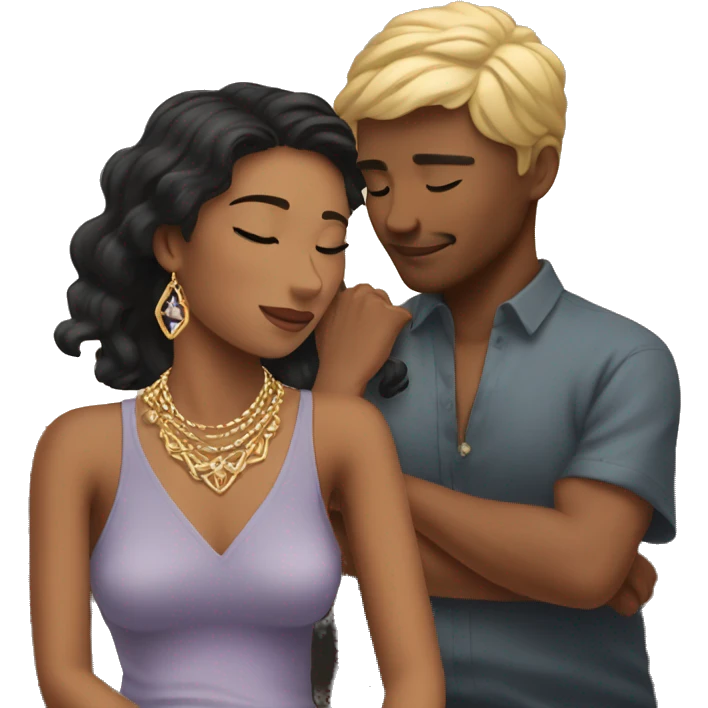 intimate moment with jewelry emoji