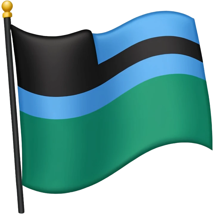 Üstü mavi ortasi siyah altı yeşil 3 şeritli bayrak çiz emoji