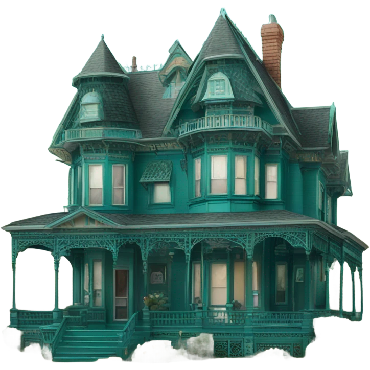 Teal Victorian house emoji
