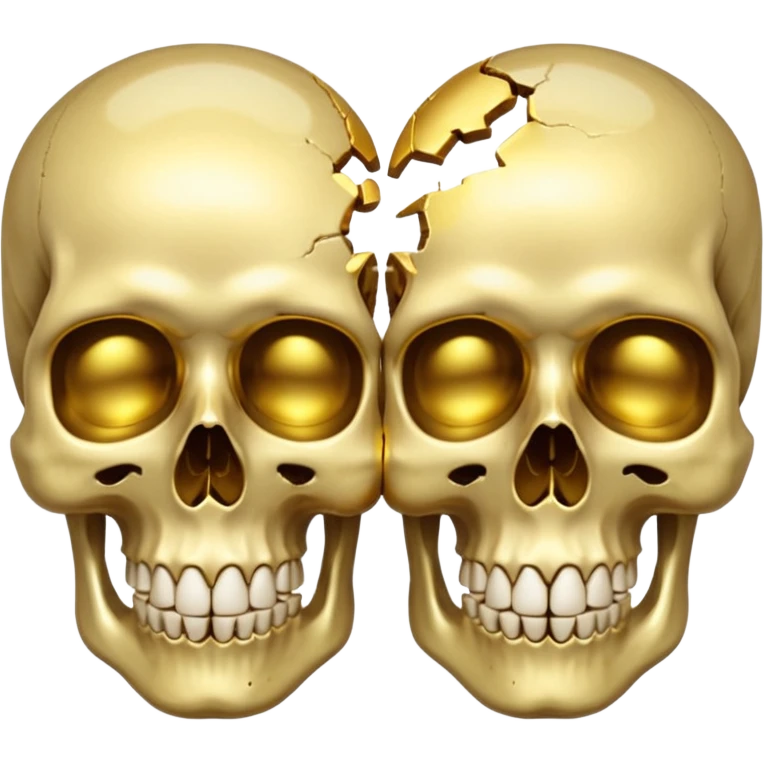 broken gold skull split in half emoji