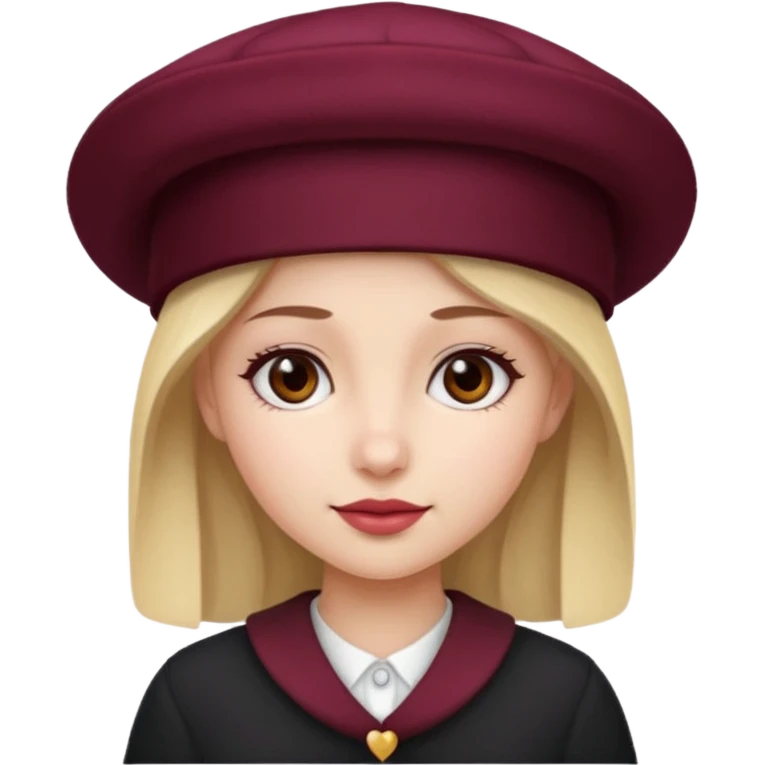 girl with burgundy hat emoji