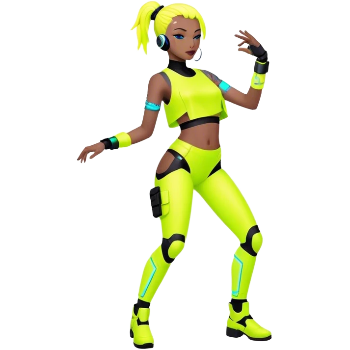 Neon cyberpunk style dance emoji
