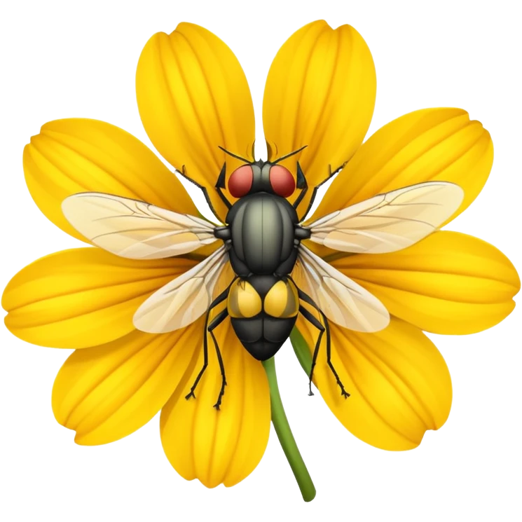 
fly on flower emoji