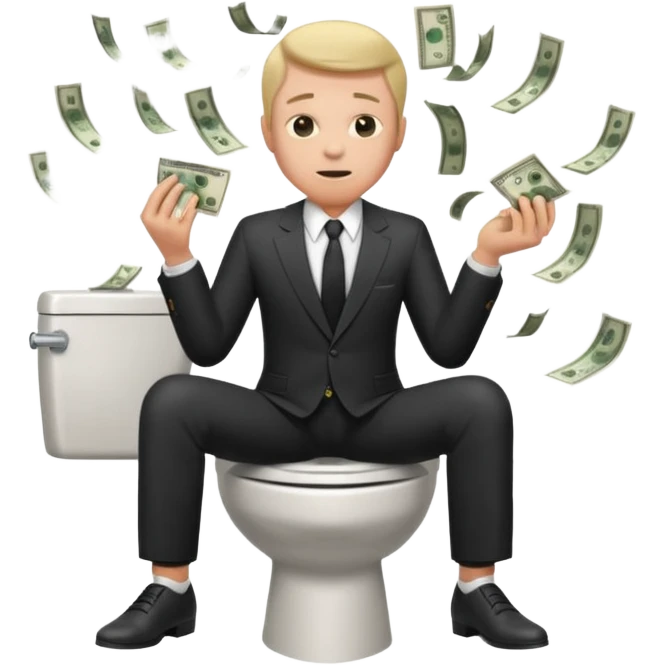 Money man taking a poop emoji