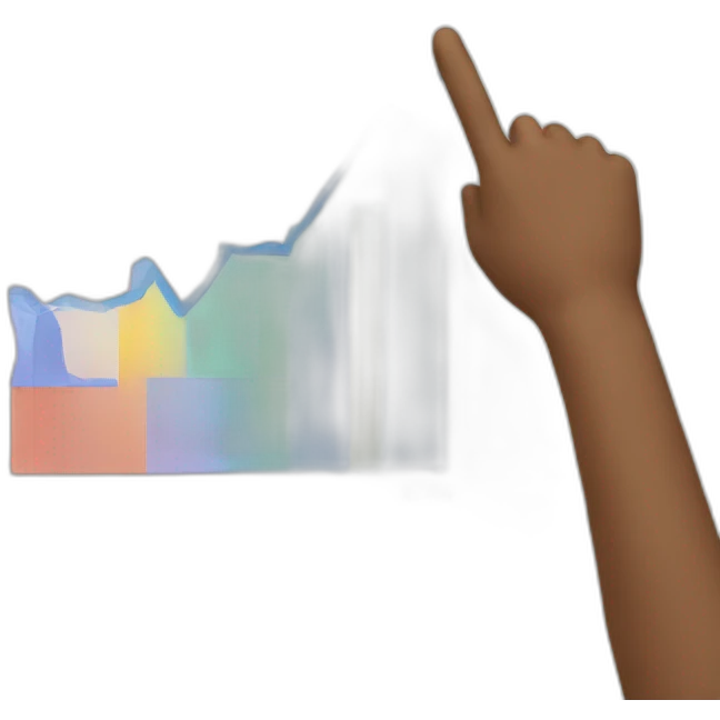 person pointing to a chart emoji