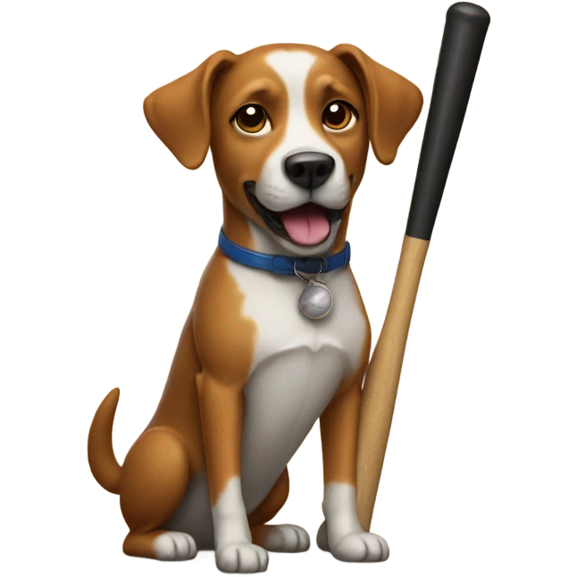 Dog with a baseball bat emoji