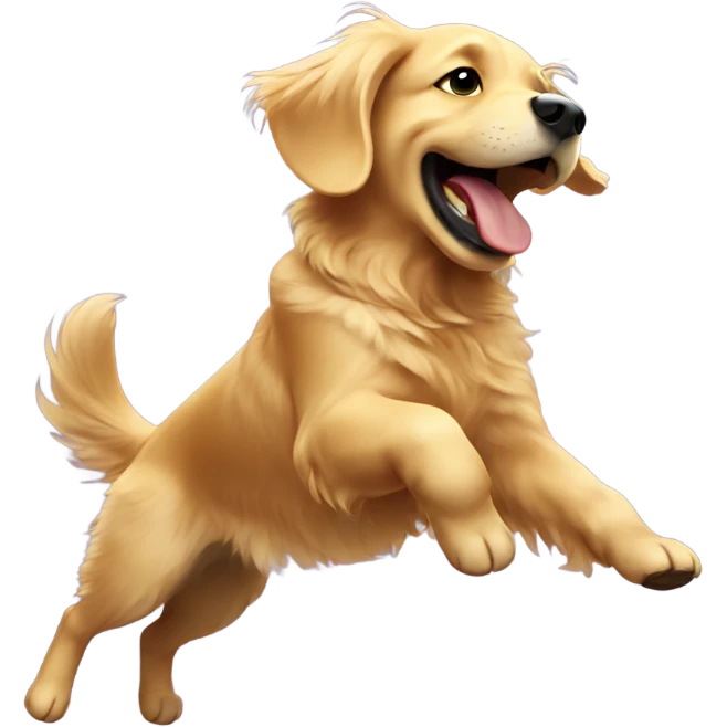 Funny golden retriever dancing emoji