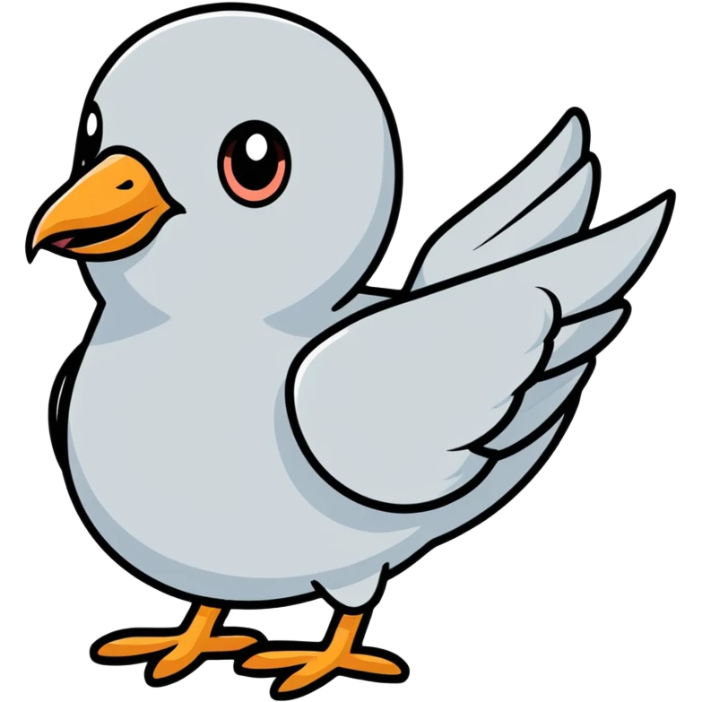cartoonish dove with big eyes emoji