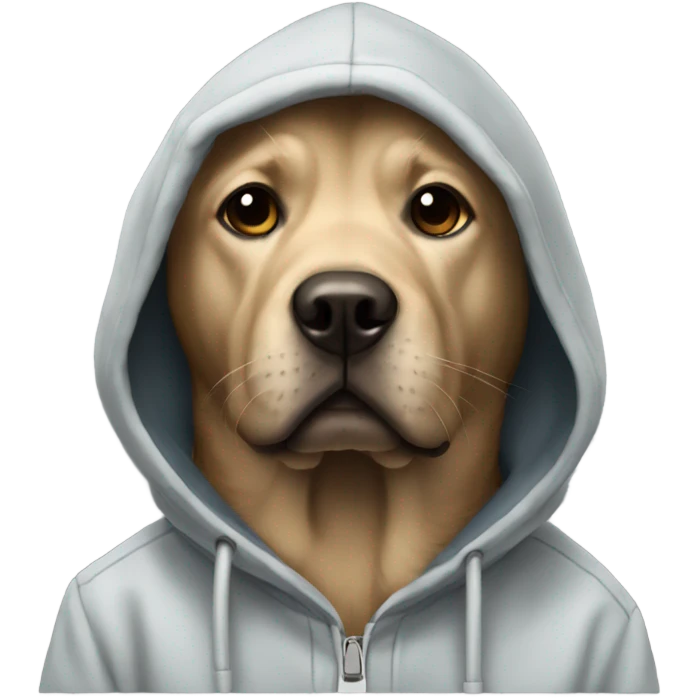 Lab wearing a hoodie  emoji