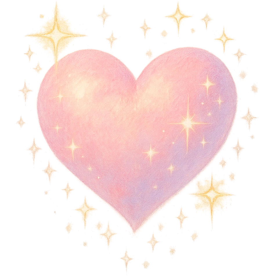 sparkling heart, ghibli style, no background emoji