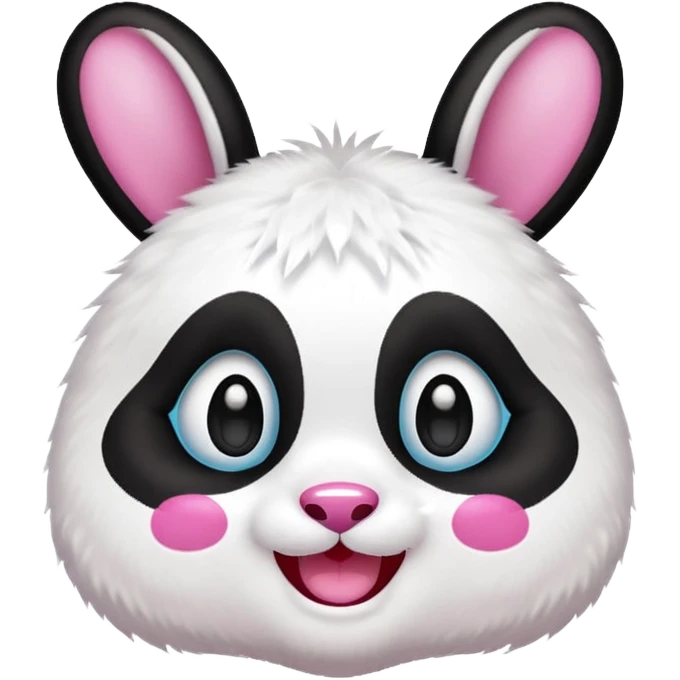 A cute panda emoji dressed as a bunny girl emoji
