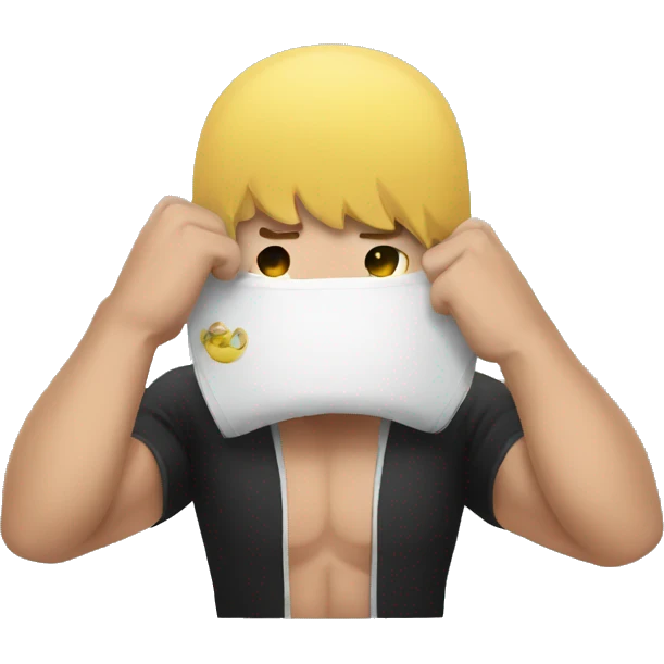 mma fighter hiding his face using hands emoji