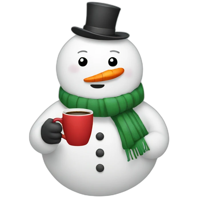 snowman drinking coffee emoji