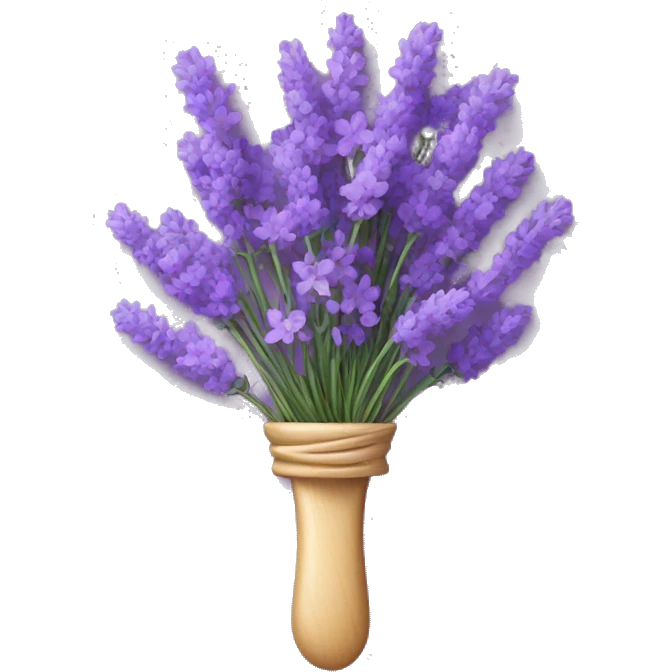 Spoon surrounded with lavender flowers emoji