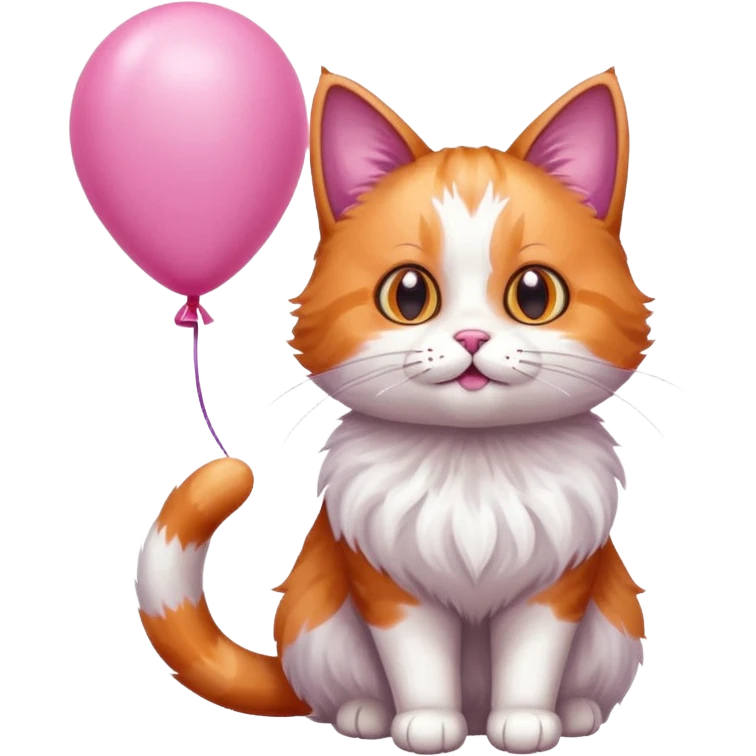 Cat with pink balloon emoji